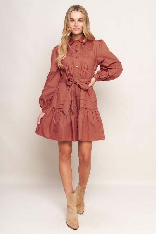 Aesthetic Pose Woven Mini Dress in mauve, view 1 — Soul Flow Apparel