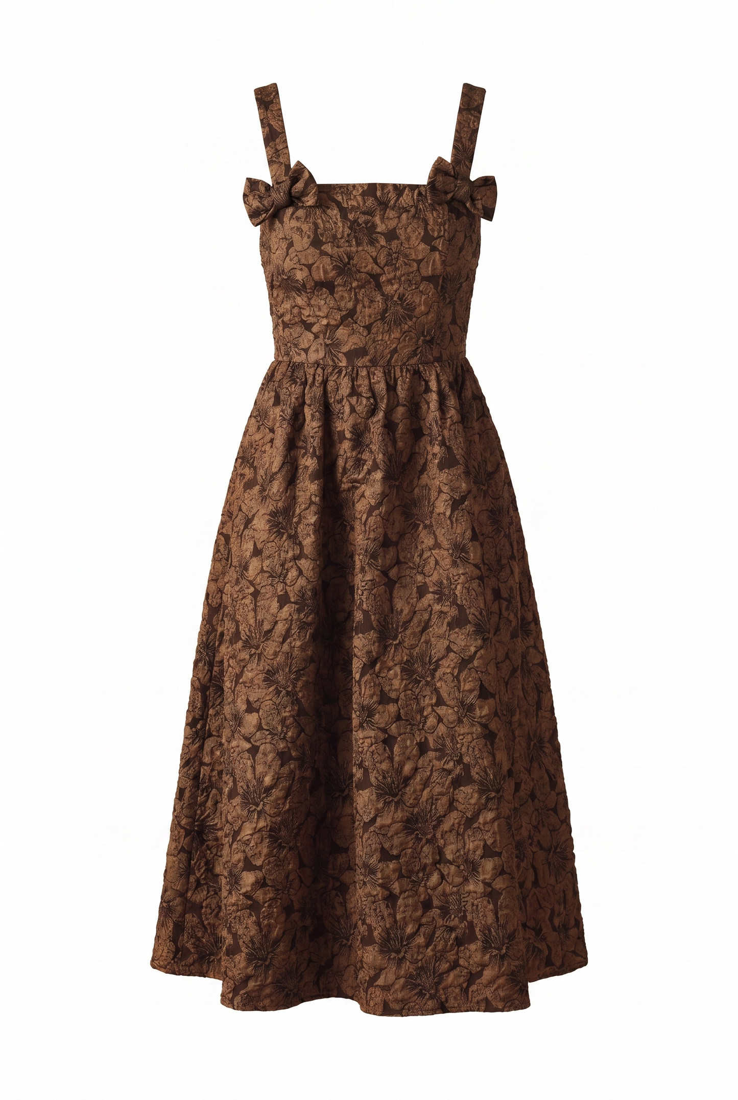 Lost in Time Woven Midi Dress in brown — Soul Flow Apparel