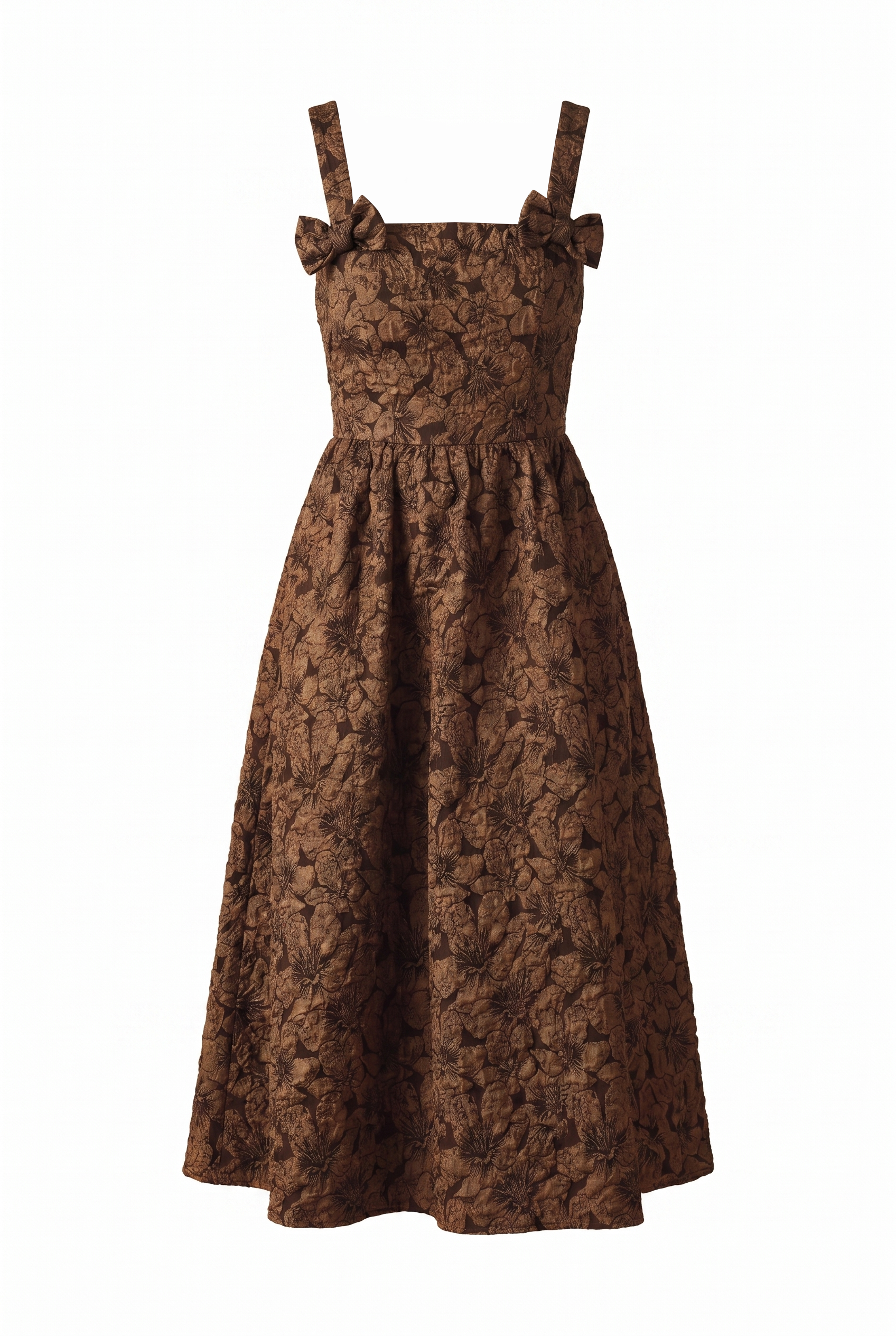 Lost in Time Woven Midi Dress in brown — Soul Flow Apparel