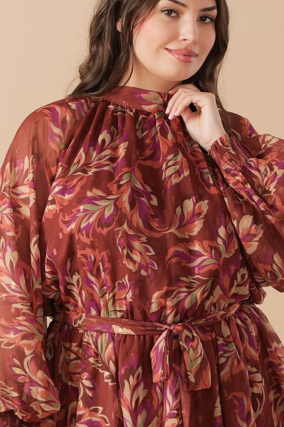 Artistic Essence Woven Mini Dress in terra cotta, view 2 — Soul Flow Apparel