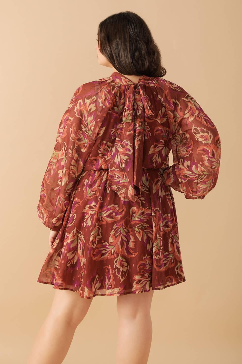 Artistic Essence Woven Mini Dress in terra cotta, view 5 — Soul Flow Apparel