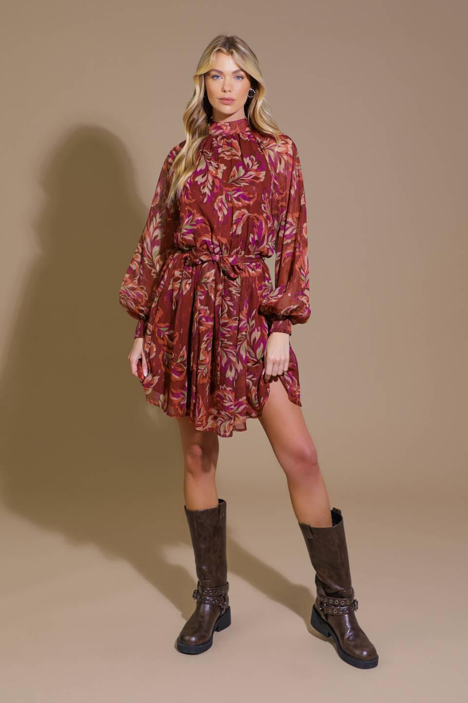 Artistic Essence Woven Mini Dress in terra cotta, view 5 — Soul Flow Apparel