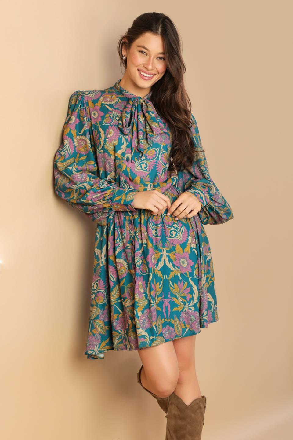Much to Do Woven Mini Dress in teal, view 6 — Soul Flow Apparel