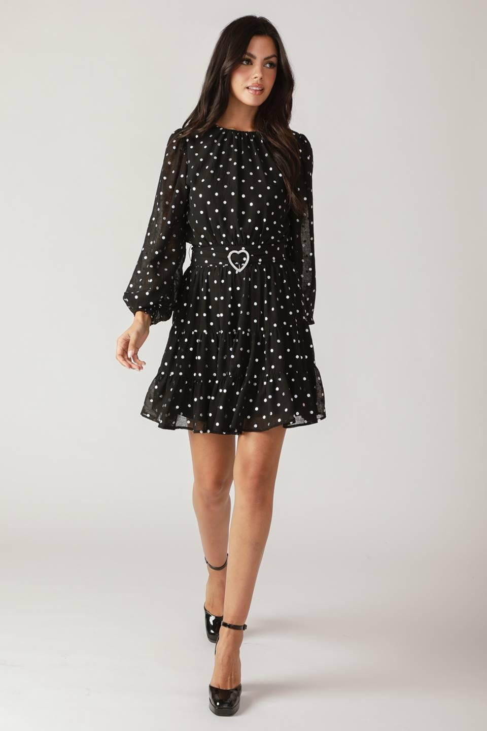 Dancing in the Rain Woven Mini Dress in black, view 2 — Soul Flow Apparel