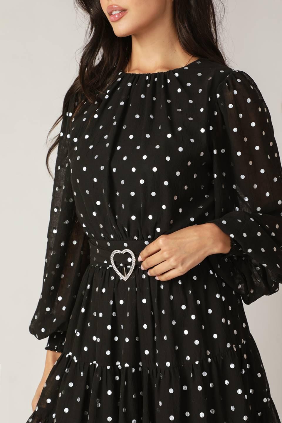 Dancing in the Rain Woven Mini Dress in black, view 4 — Soul Flow Apparel