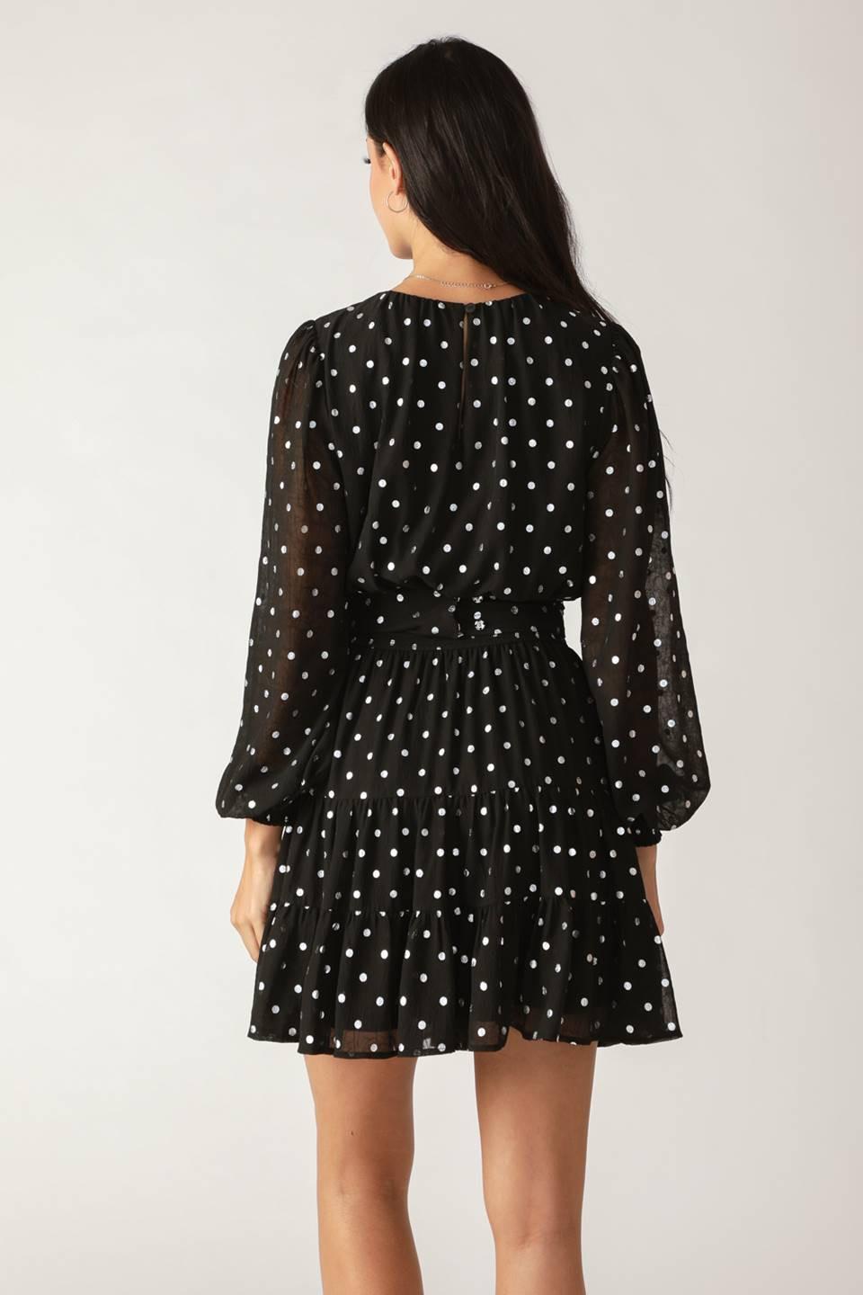 Dancing in the Rain Woven Mini Dress in black, view 5 — Soul Flow Apparel