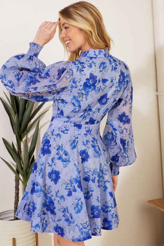 A Part of It Woven Mini Dress in powder blue, view 7 — Soul Flow Apparel