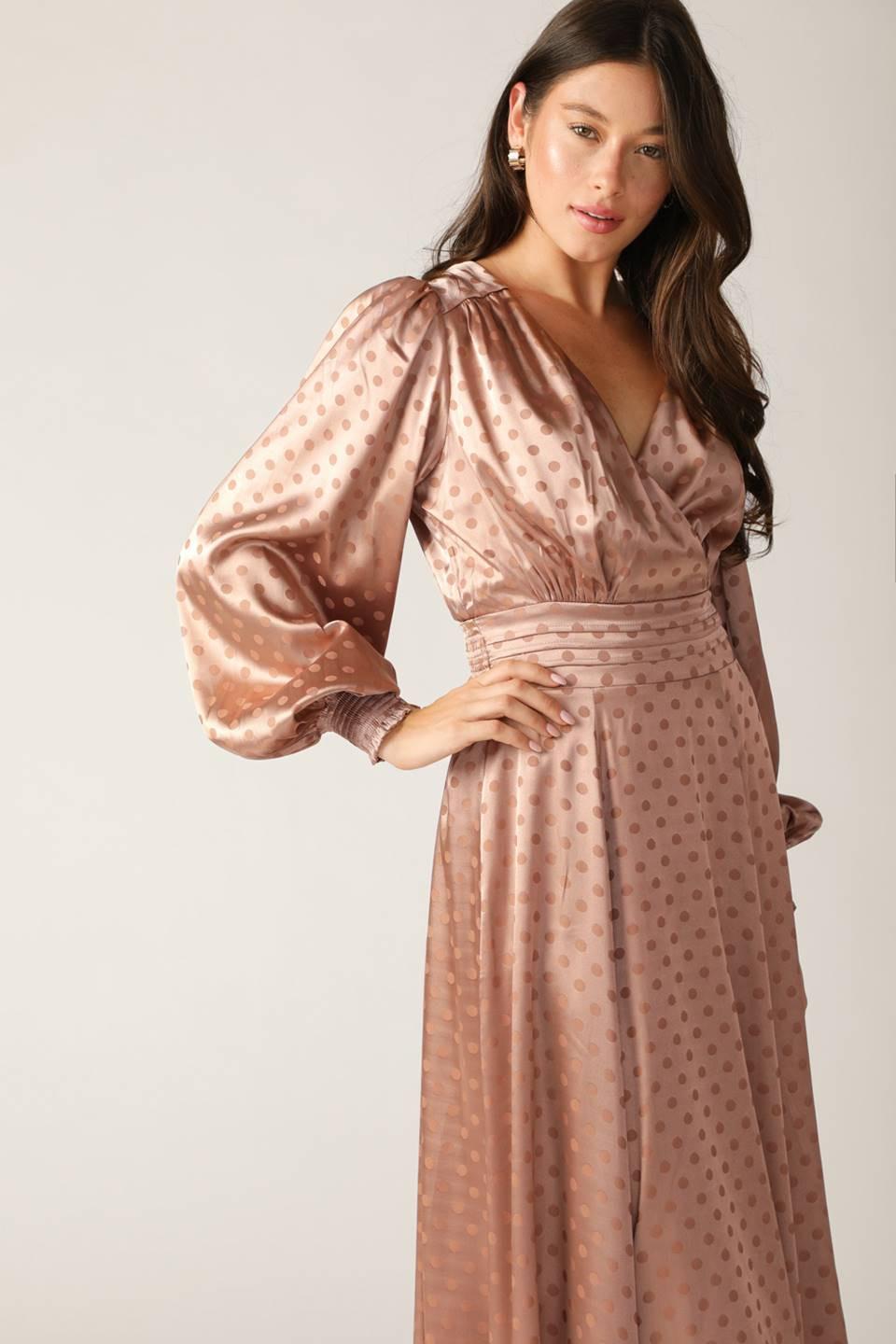 Moments of Clarity Woven Midi Dress in mocha, view 5 — Soul Flow Apparel