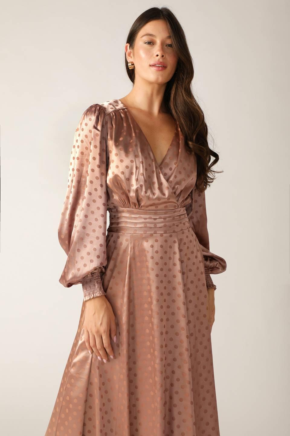 Moments of Clarity Woven Midi Dress in mocha, view 9 — Soul Flow Apparel