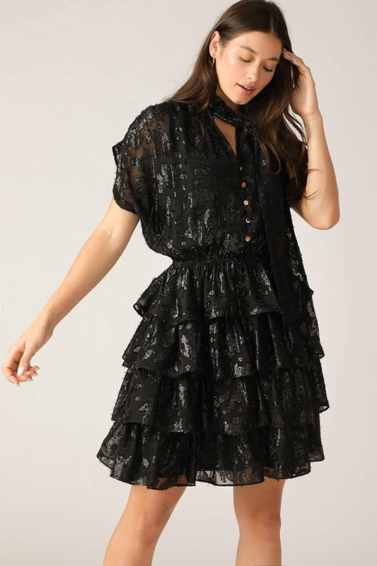 Not I Know Woven Mini Dress in black, view 4 — Soul Flow Apparel