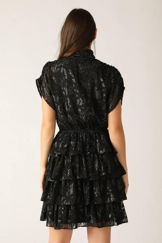 Not I Know Woven Mini Dress in black, view 6 — Soul Flow Apparel