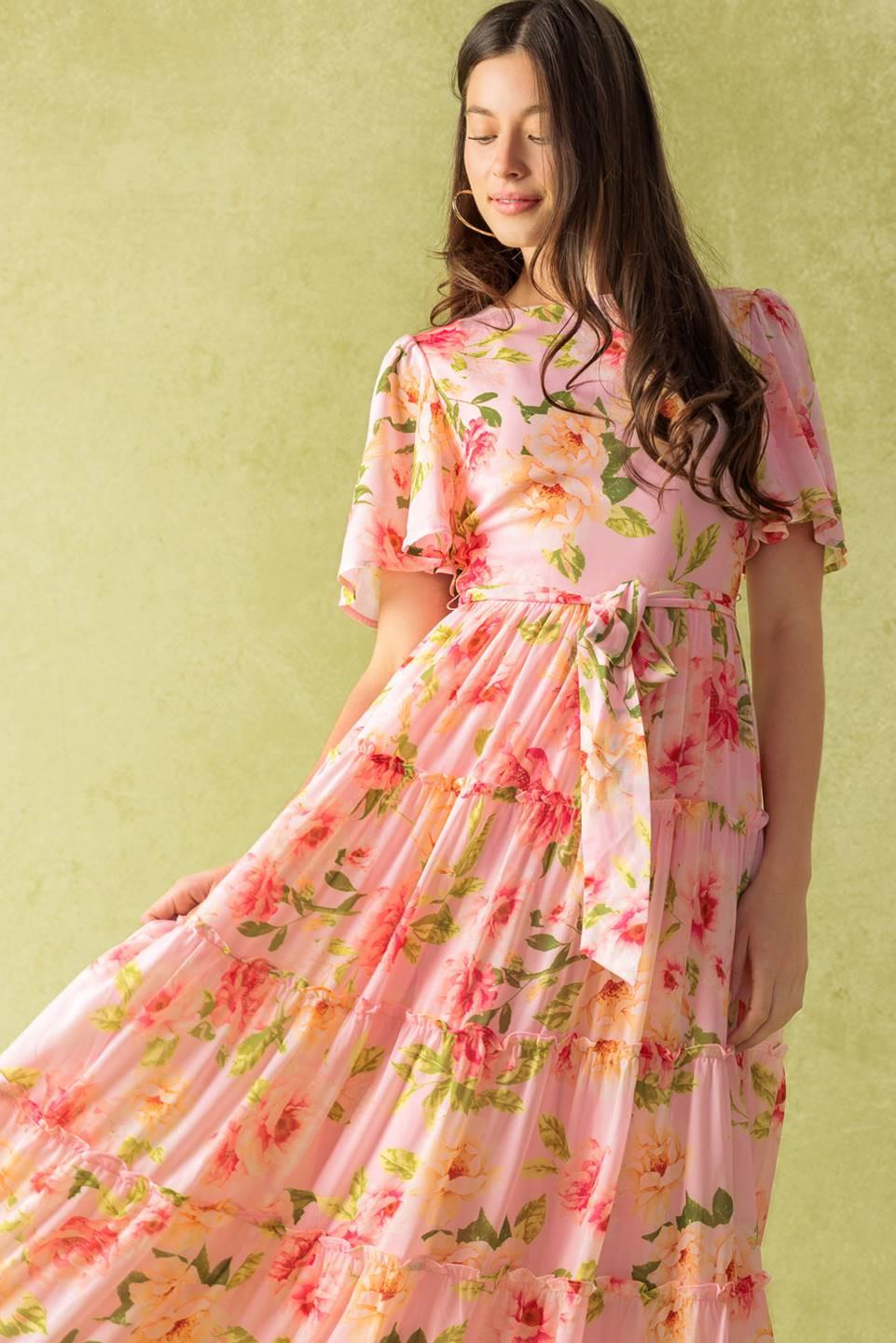 Which Chapter Woven Maxi Dress in light pink, view 2 — Soul Flow Apparel
