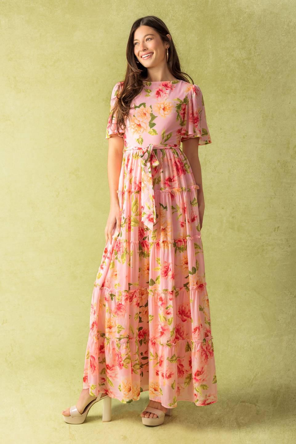 Which Chapter Woven Maxi Dress in light pink, view 4 — Soul Flow Apparel