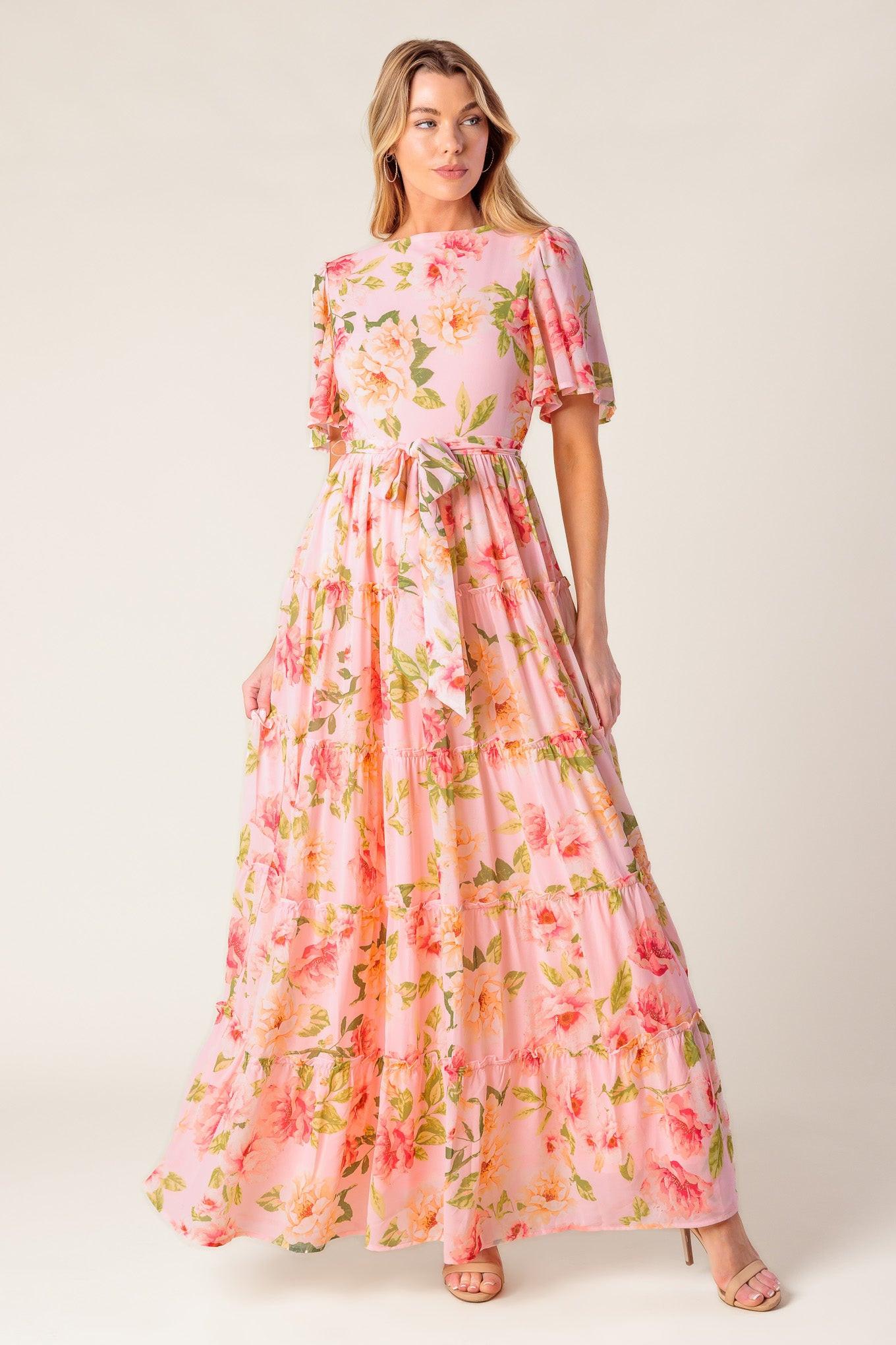 Which Chapter Woven Maxi Dress in light pink, view 5 — Soul Flow Apparel
