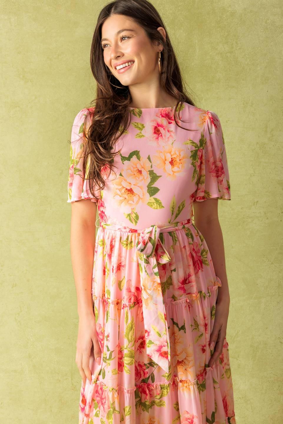 Which Chapter Woven Maxi Dress in light pink, view 6 — Soul Flow Apparel