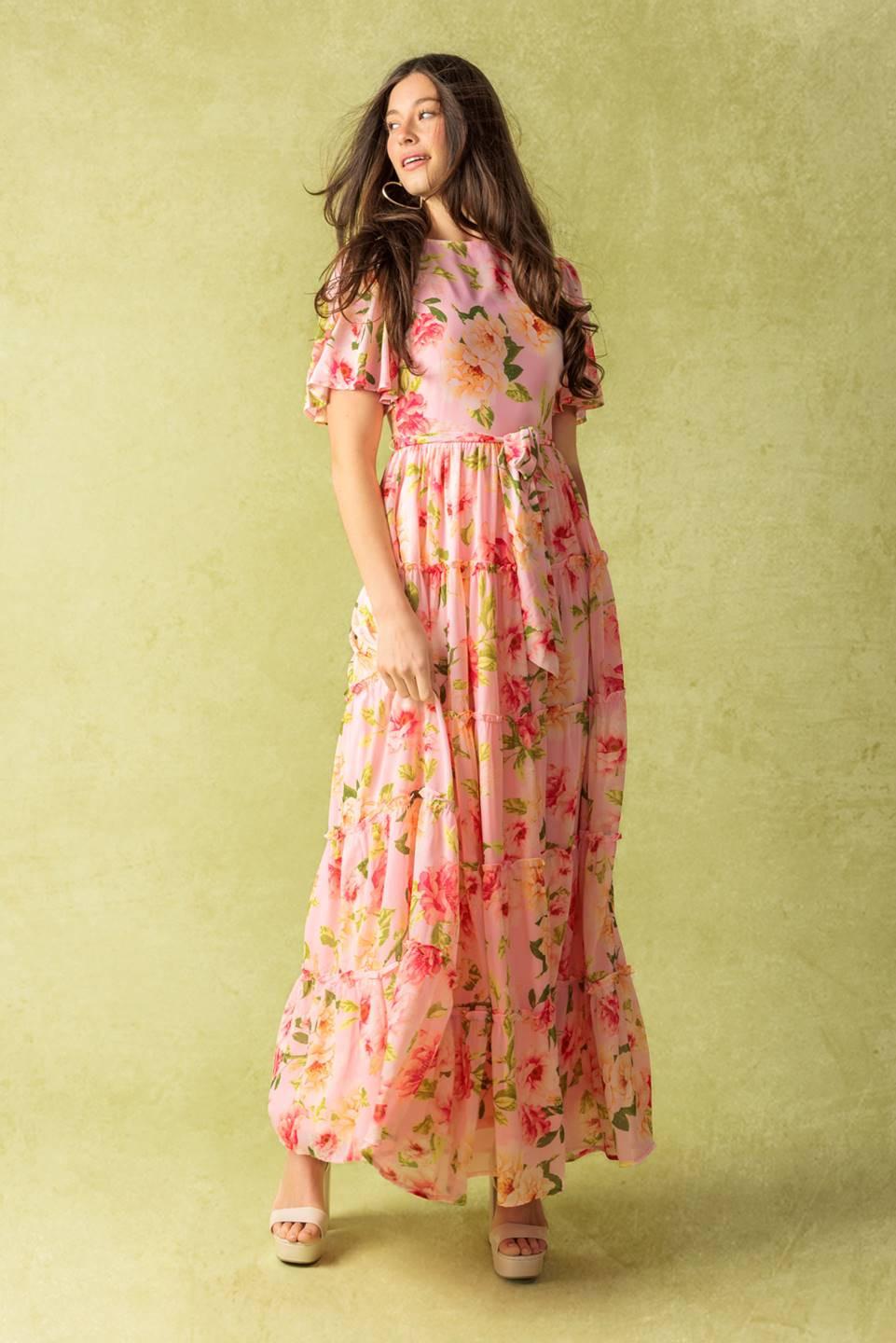 Which Chapter Woven Maxi Dress in light pink, view 8 — Soul Flow Apparel