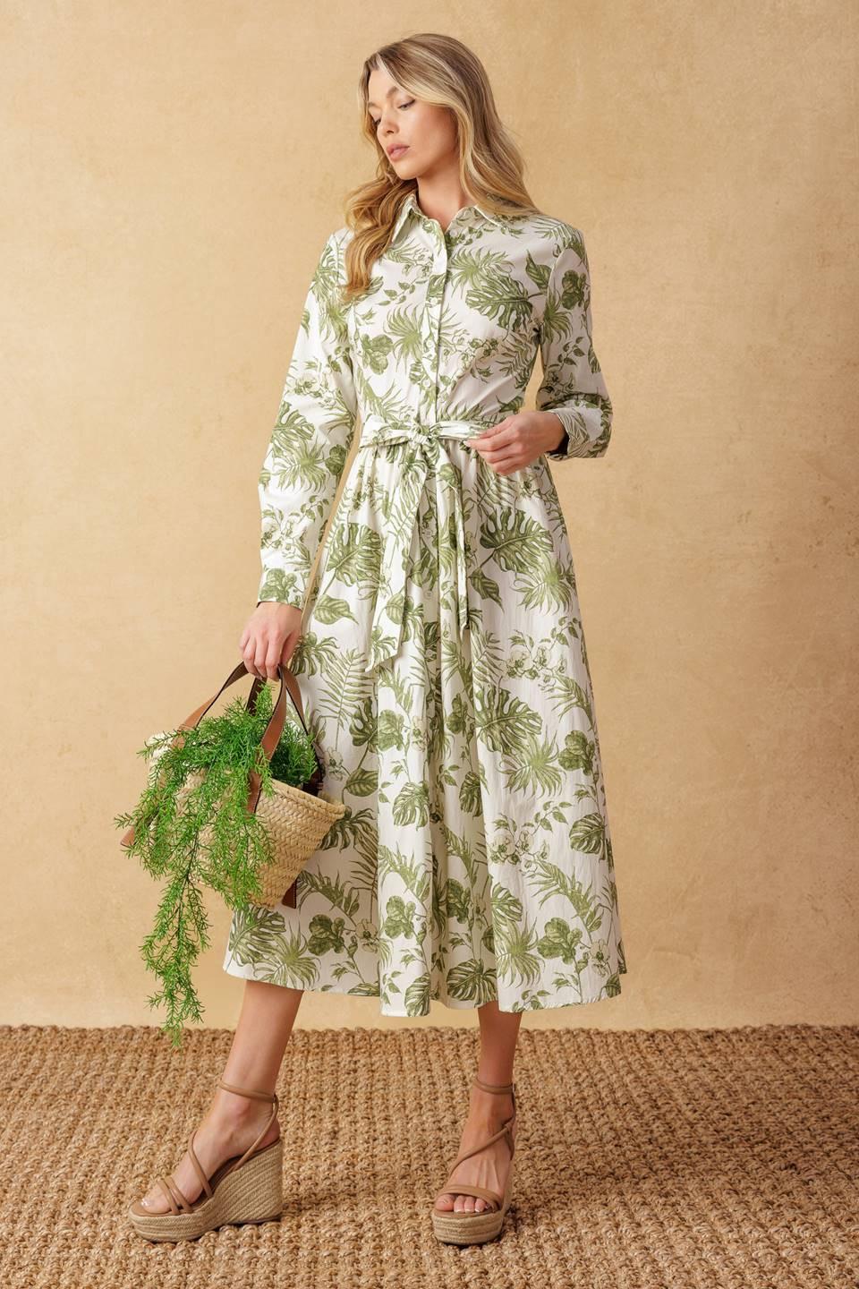 Want You Around Woven Midi Dress in ivory sage, view 3 — Soul Flow Apparel