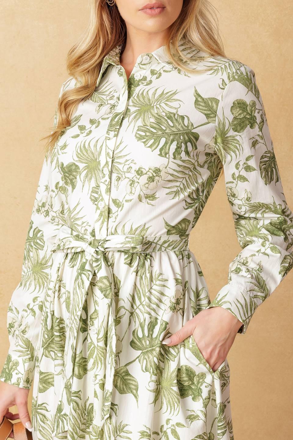 Want You Around Woven Midi Dress in ivory sage, view 7 — Soul Flow Apparel