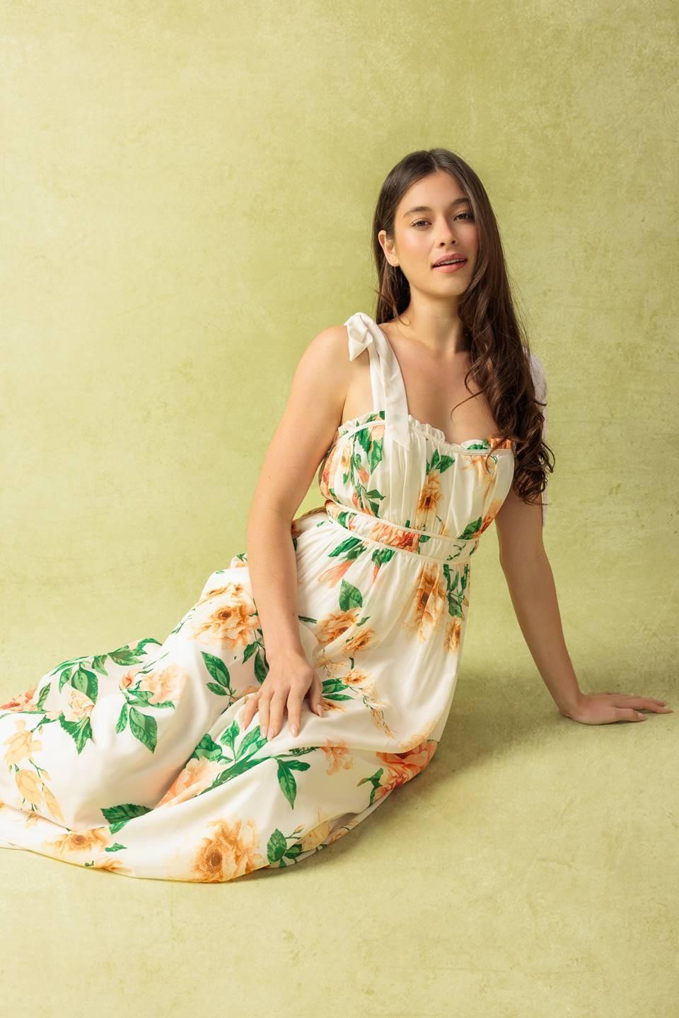 A Perfect Match Woven Maxi Dress in ivory peach, view 8 — Soul Flow Apparel