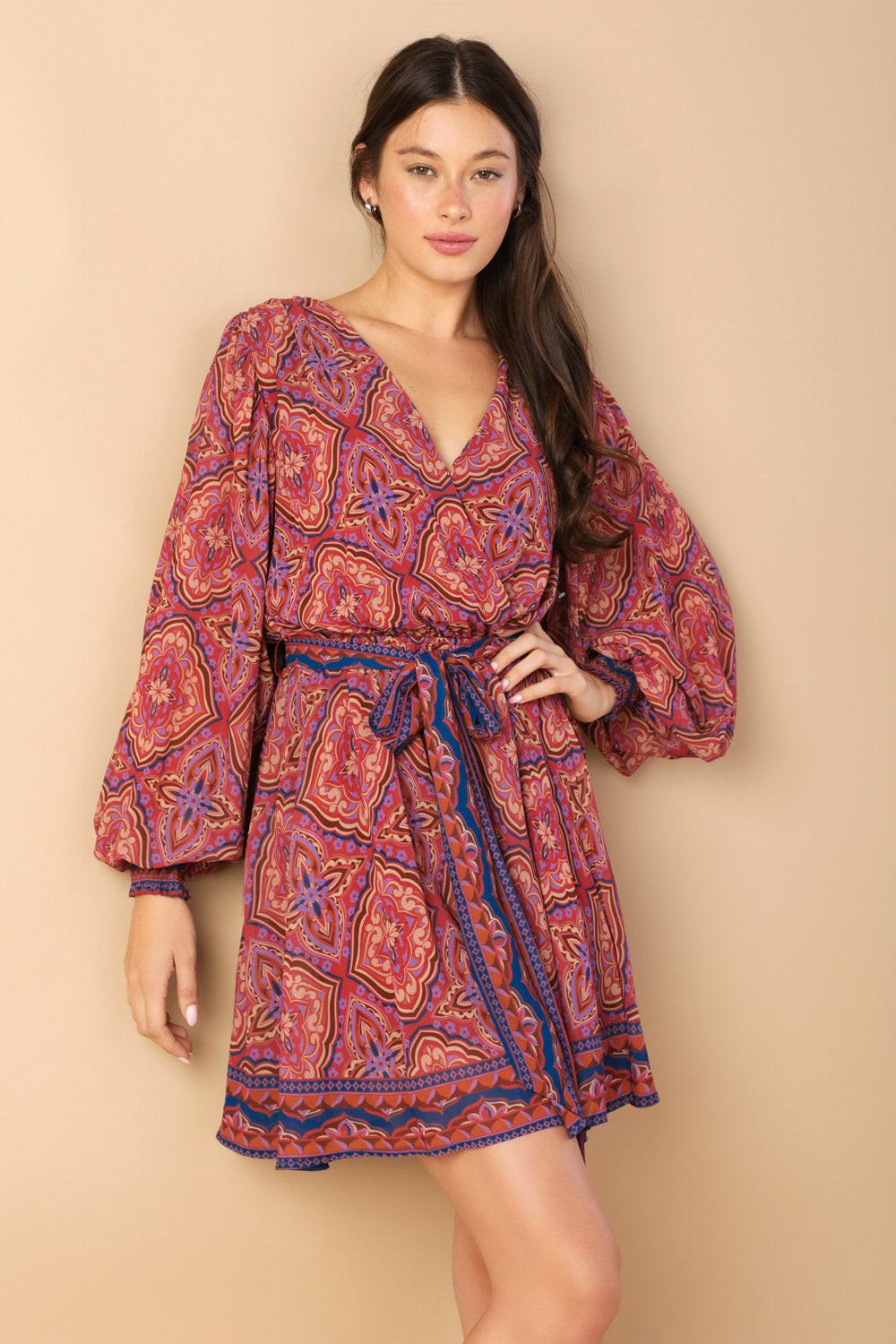 Be Better Woven Mini Dress in berry, view 1 — Soul Flow Apparel