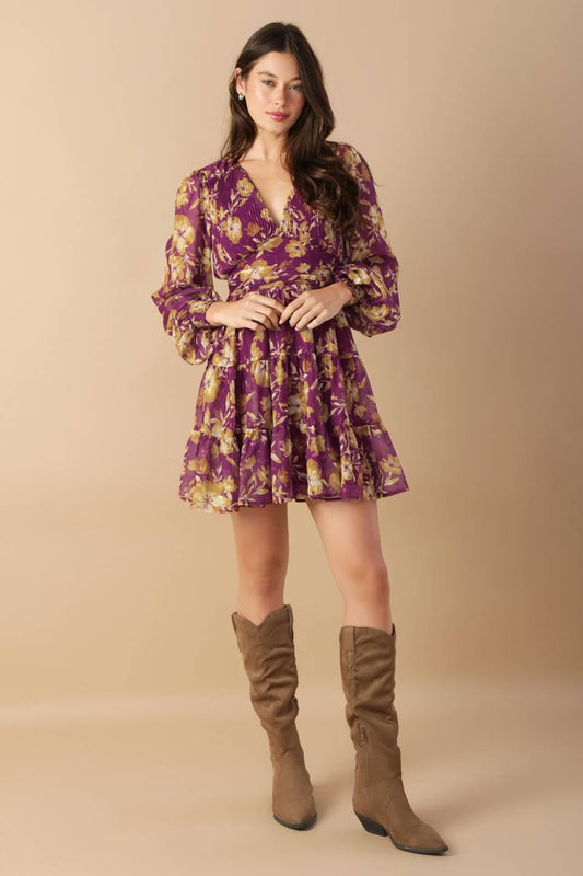 Effortless Selection Woven Mini Dress in berry, view 1 — Soul Flow Apparel