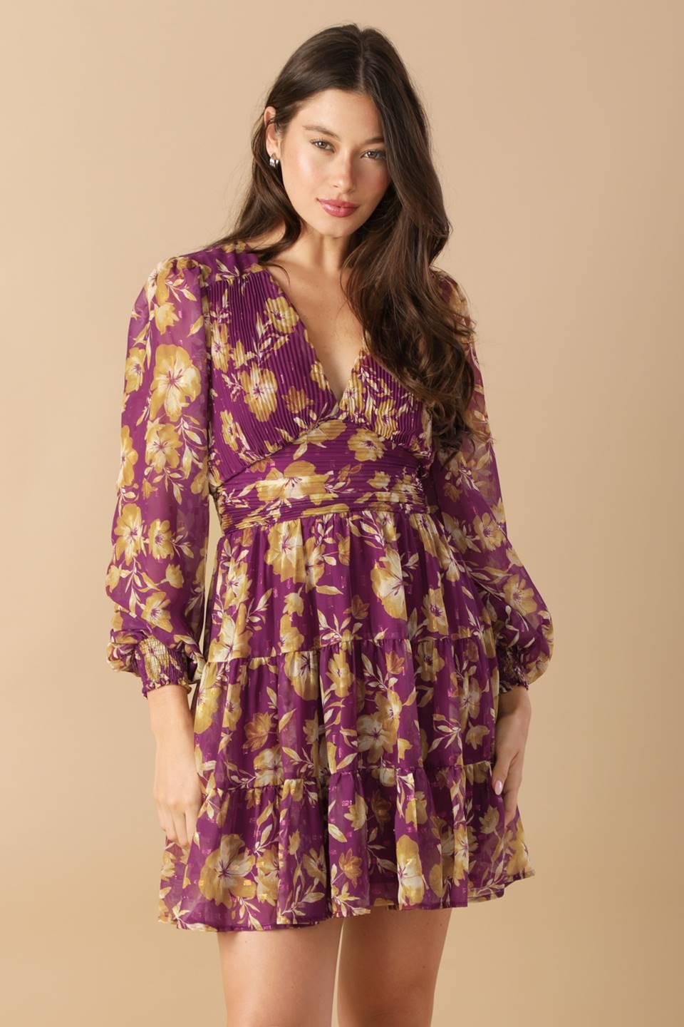 Effortless Selection Woven Mini Dress in berry, view 3 — Soul Flow Apparel