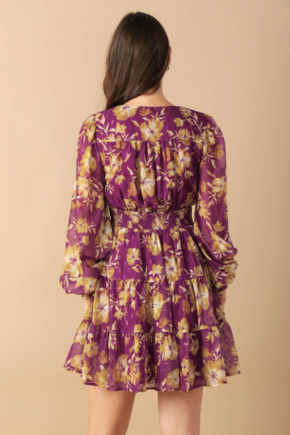 Effortless Selection Woven Mini Dress in berry, view 6 — Soul Flow Apparel