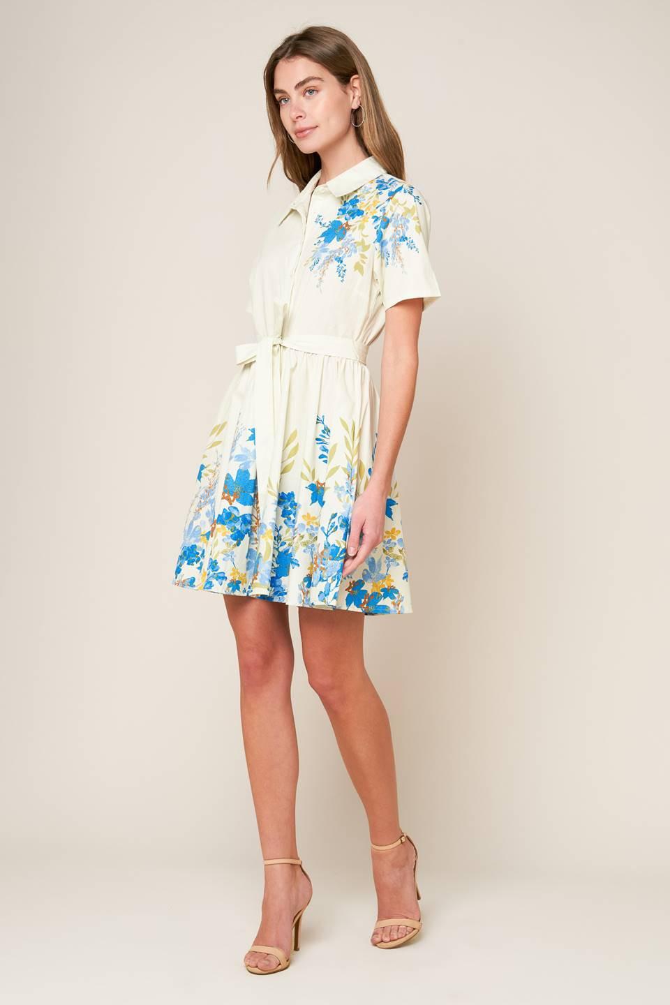 Always Remarkable Woven Mini Dress in ivory, view 2 — Soul Flow Apparel