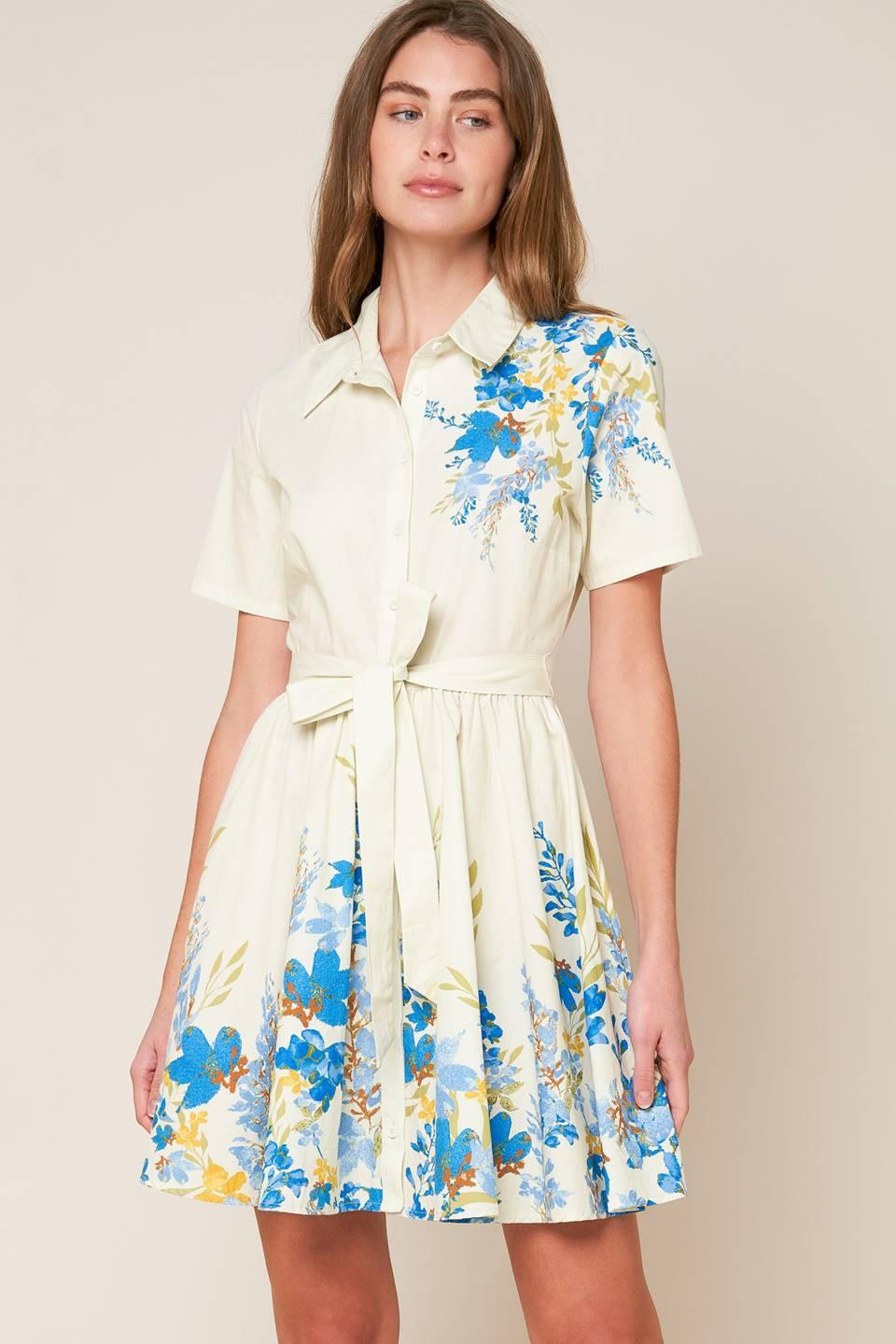 Always Remarkable Woven Mini Dress in ivory, view 4 — Soul Flow Apparel