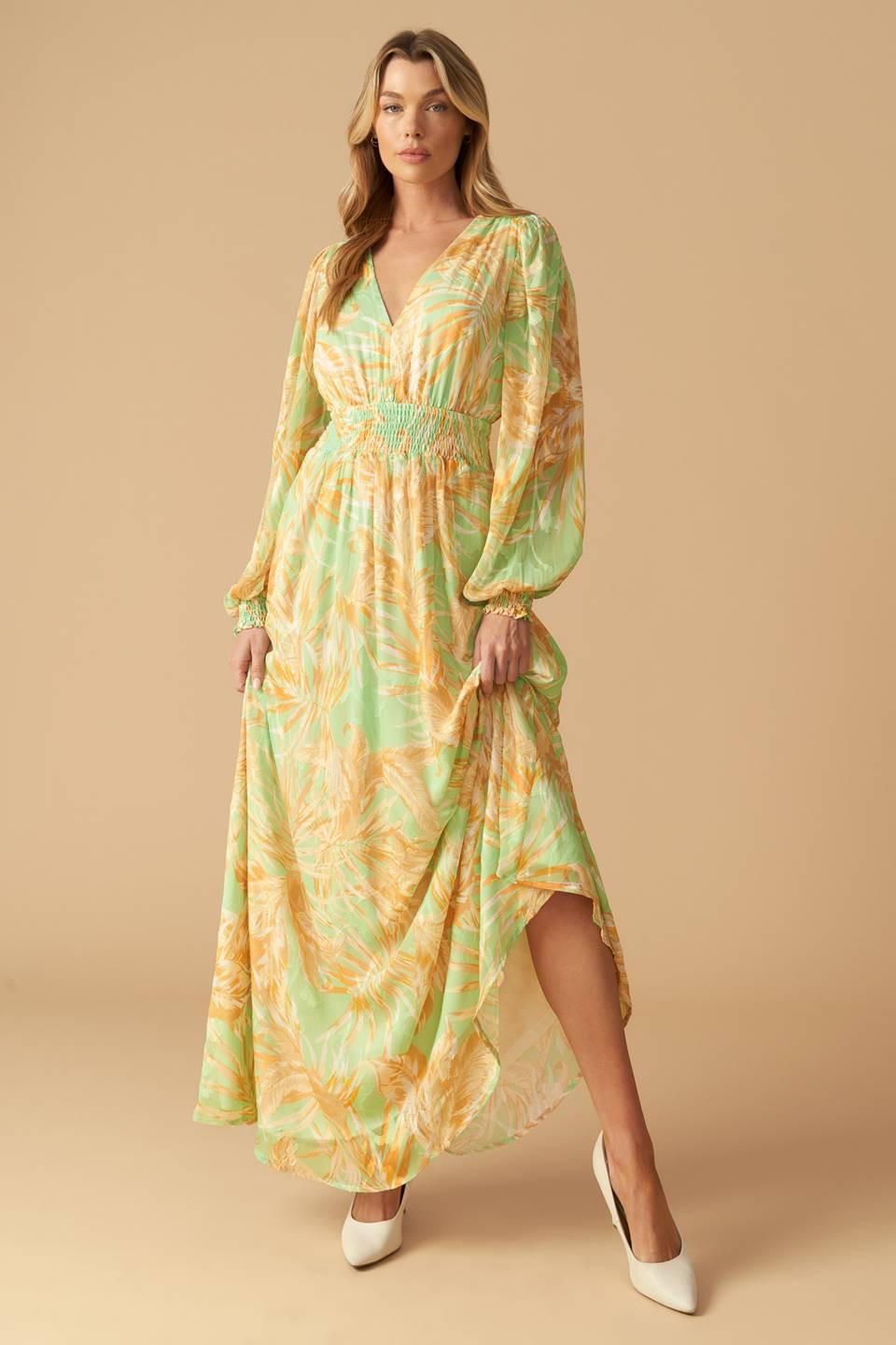 Sunset Sashay Woven Maxi Dress in sage, view 1 — Soul Flow Apparel