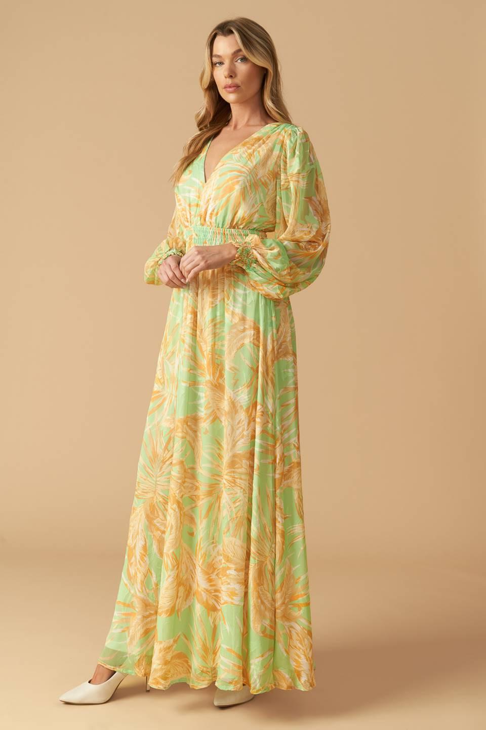 Sunset Sashay Woven Maxi Dress in sage, view 5 — Soul Flow Apparel