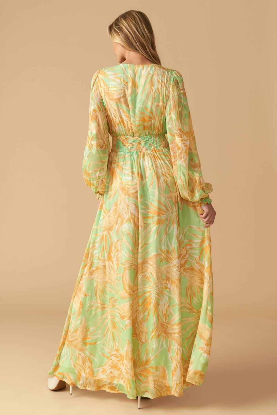 Sunset Sashay Woven Maxi Dress in sage, view 6 — Soul Flow Apparel
