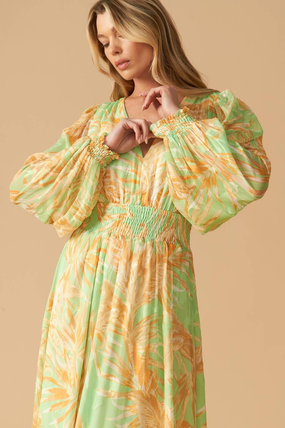 Sunset Sashay Woven Maxi Dress in sage, view 7 — Soul Flow Apparel