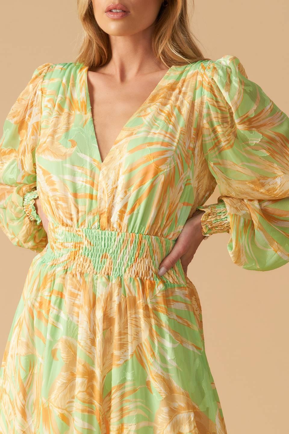 Sunset Sashay Woven Maxi Dress in sage, view 8 — Soul Flow Apparel