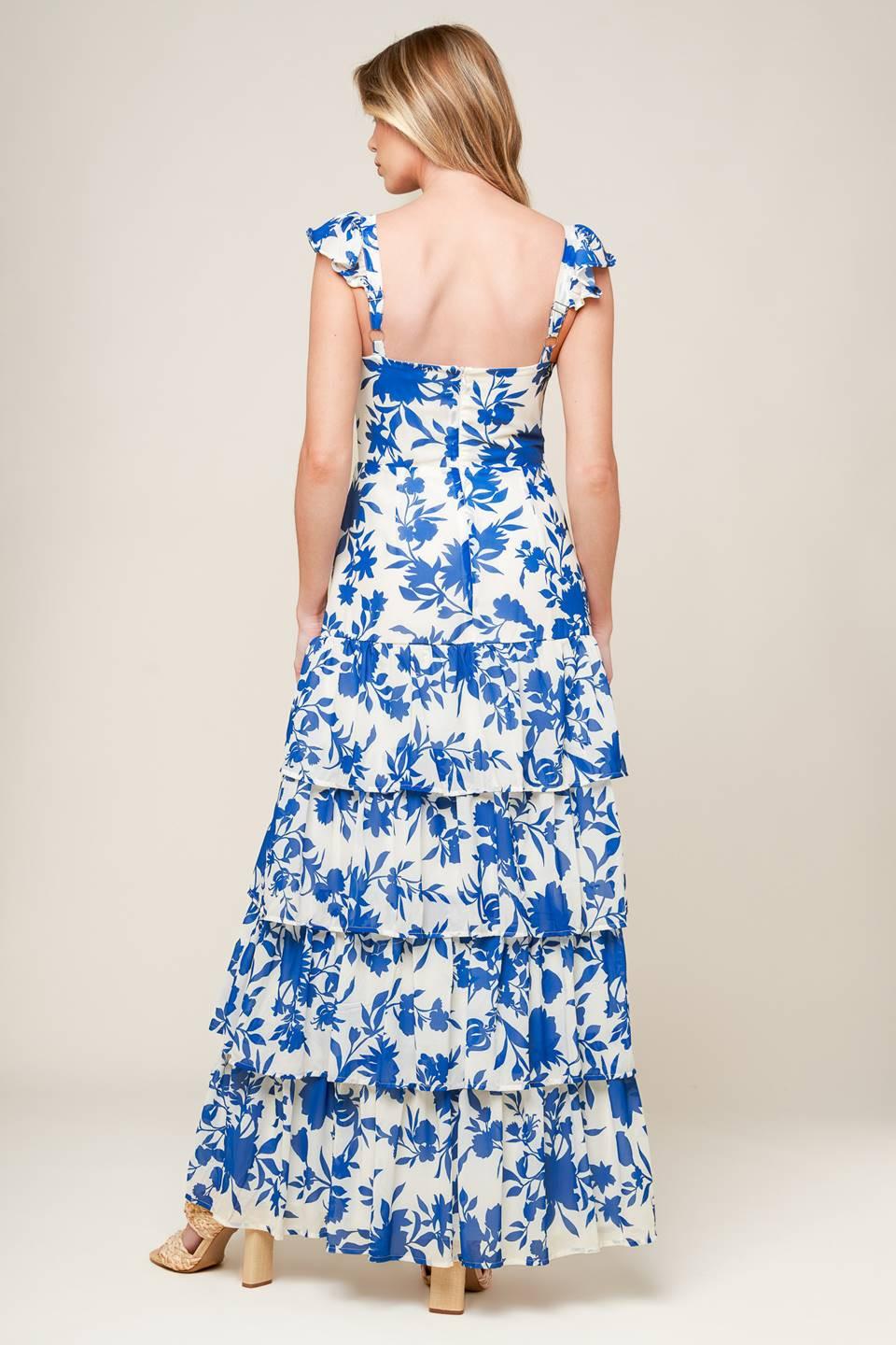 Captivating Personality Woven Maxi Dress in ivory blue, view 5 — Soul Flow Apparel