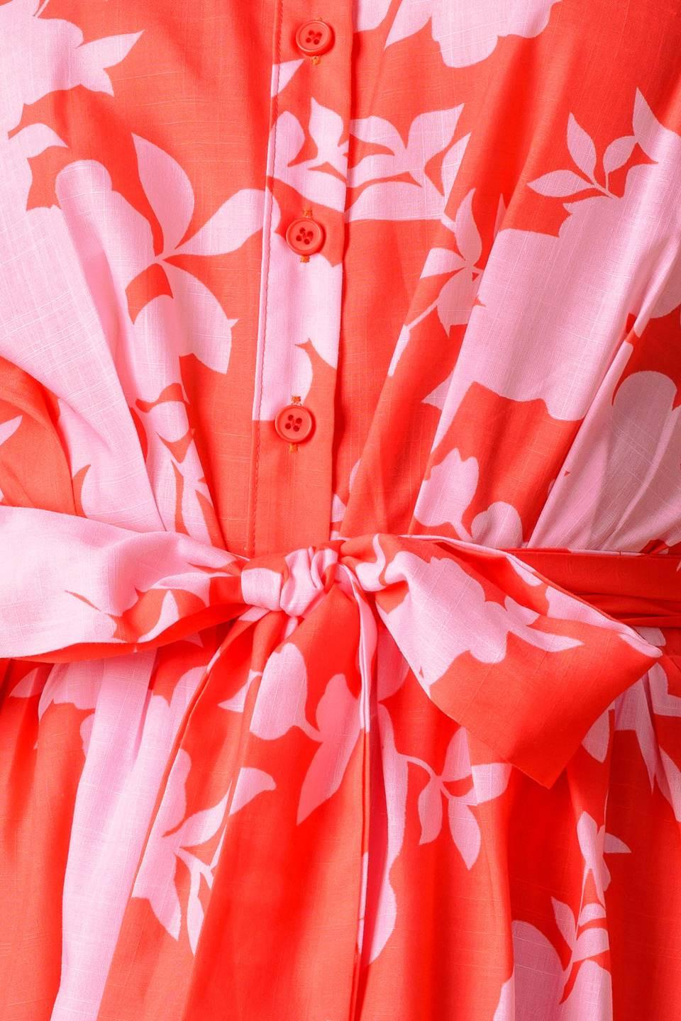 Make It Count Woven Midi Dress in red pink, fabric swatch — Soul Flow Apparel