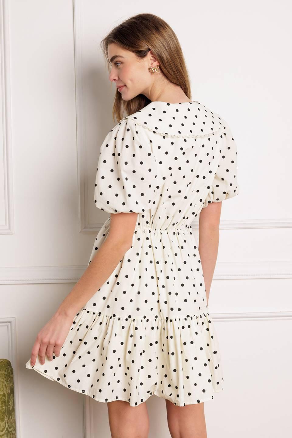 Brighter Days Woven Mini Dress in white black, view 9 — Soul Flow Apparel