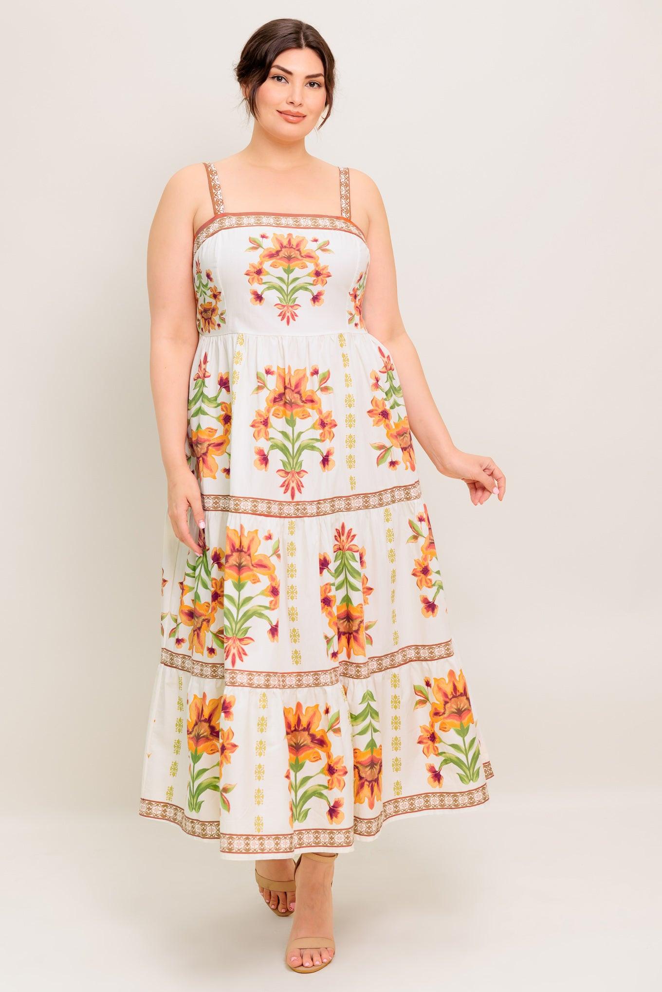 Loveliest Muse Ivory Woven Midi Dress, view 2 — Soul Flow Apparel