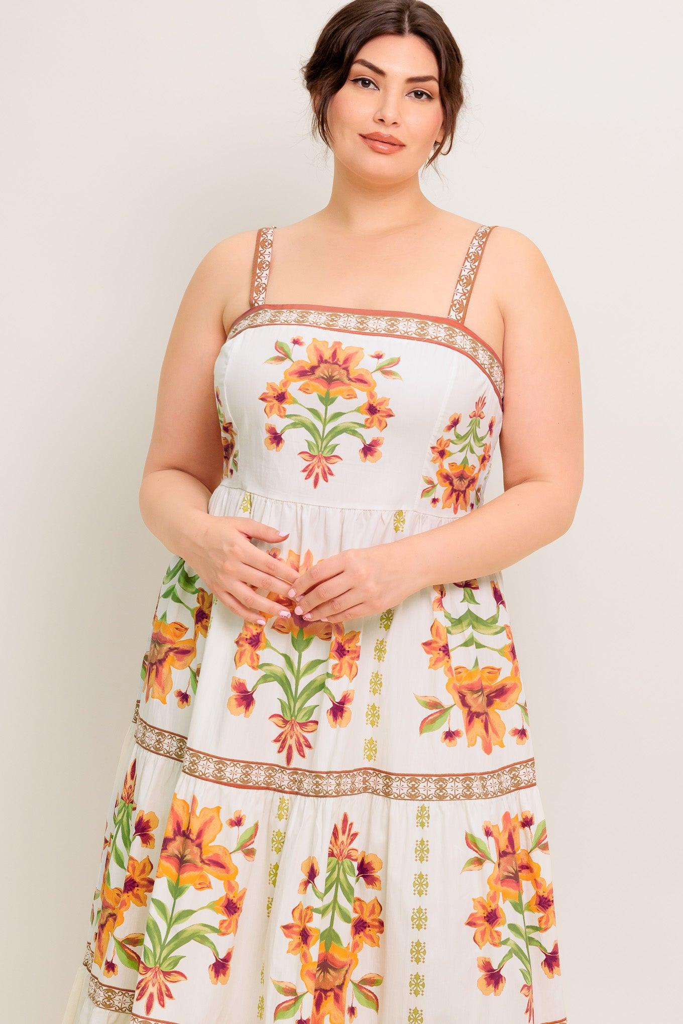 Loveliest Muse Ivory Woven Midi Dress, view 3 — Soul Flow Apparel