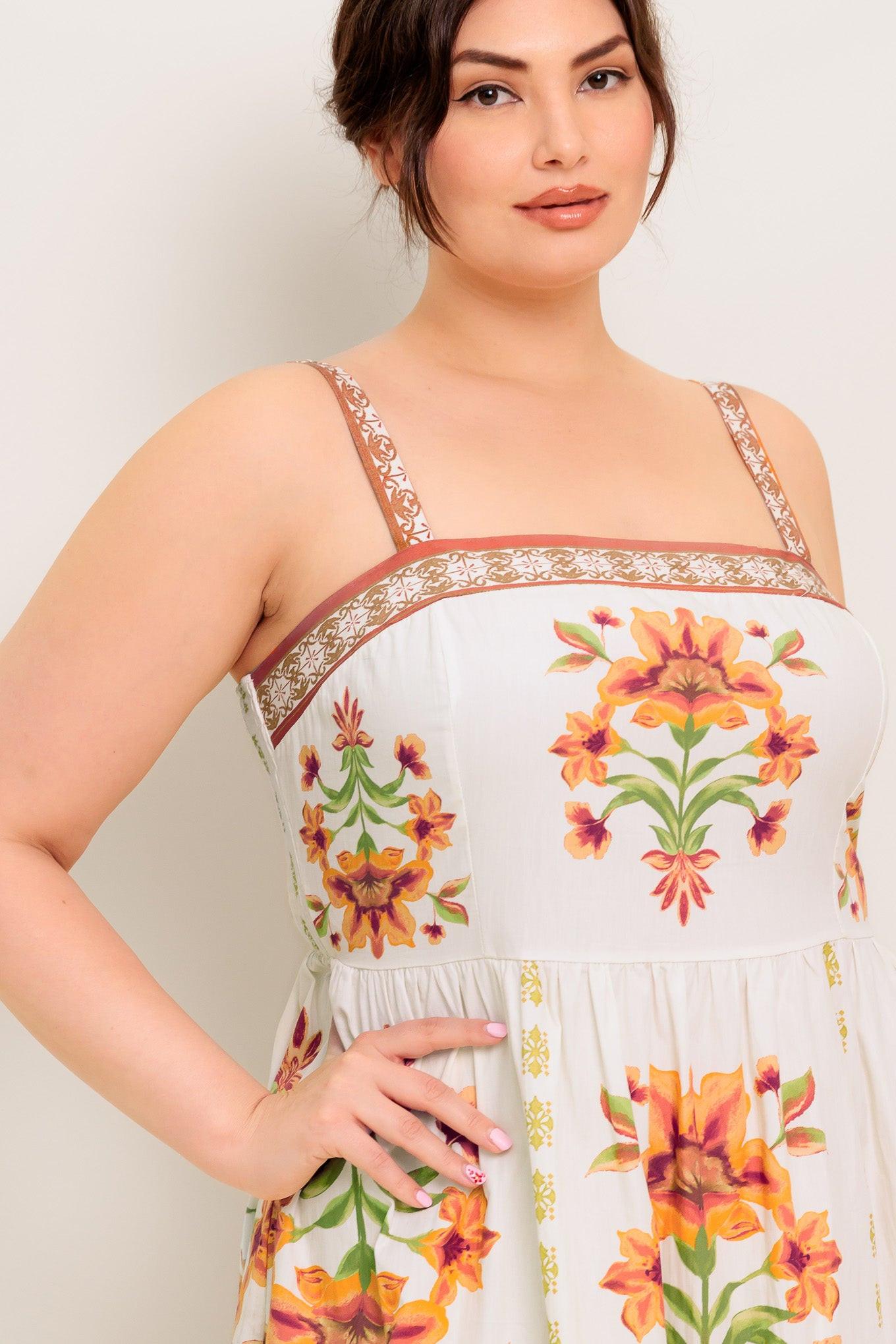 Loveliest Muse Ivory Woven Midi Dress, view 4 — Soul Flow Apparel