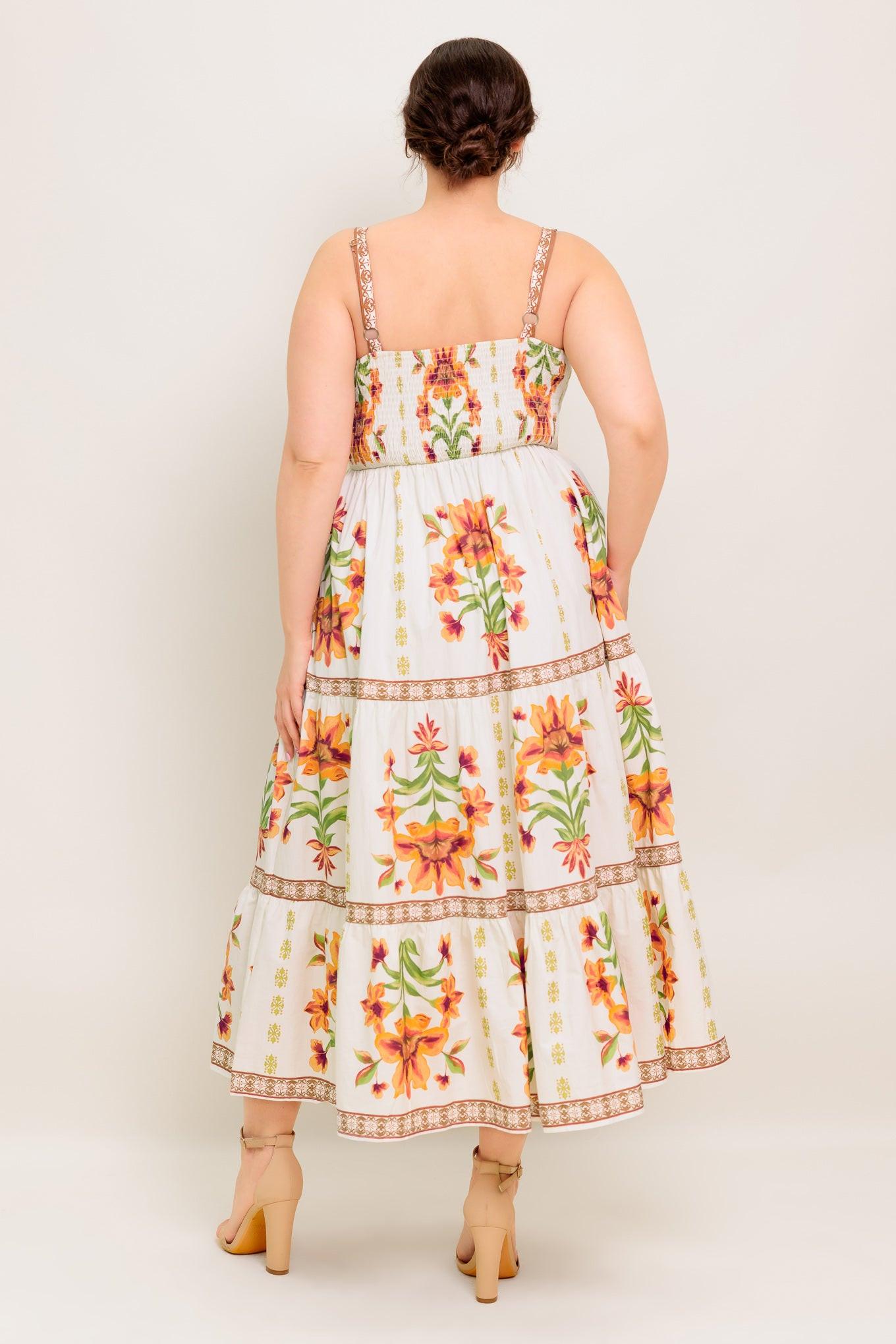 Loveliest Muse Ivory Woven Midi Dress, view 6 — Soul Flow Apparel