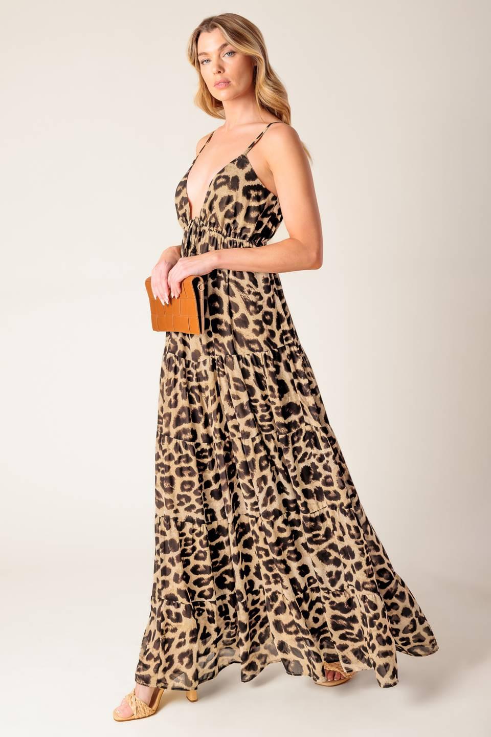 Beach Bum Leopard Woven Maxi Dress, view 2 — Soul Flow Apparel