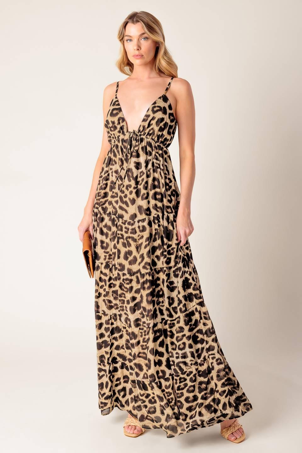 Beach Bum Leopard Woven Maxi Dress, view 7 — Soul Flow Apparel