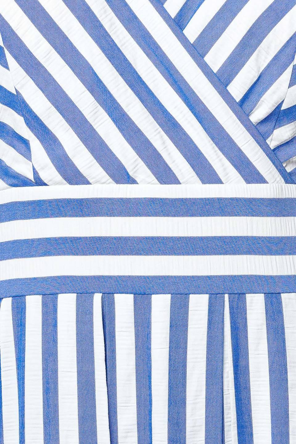 Sunset Steps Blue Woven Midi Dress in white, fabric swatch — Soul Flow Apparel