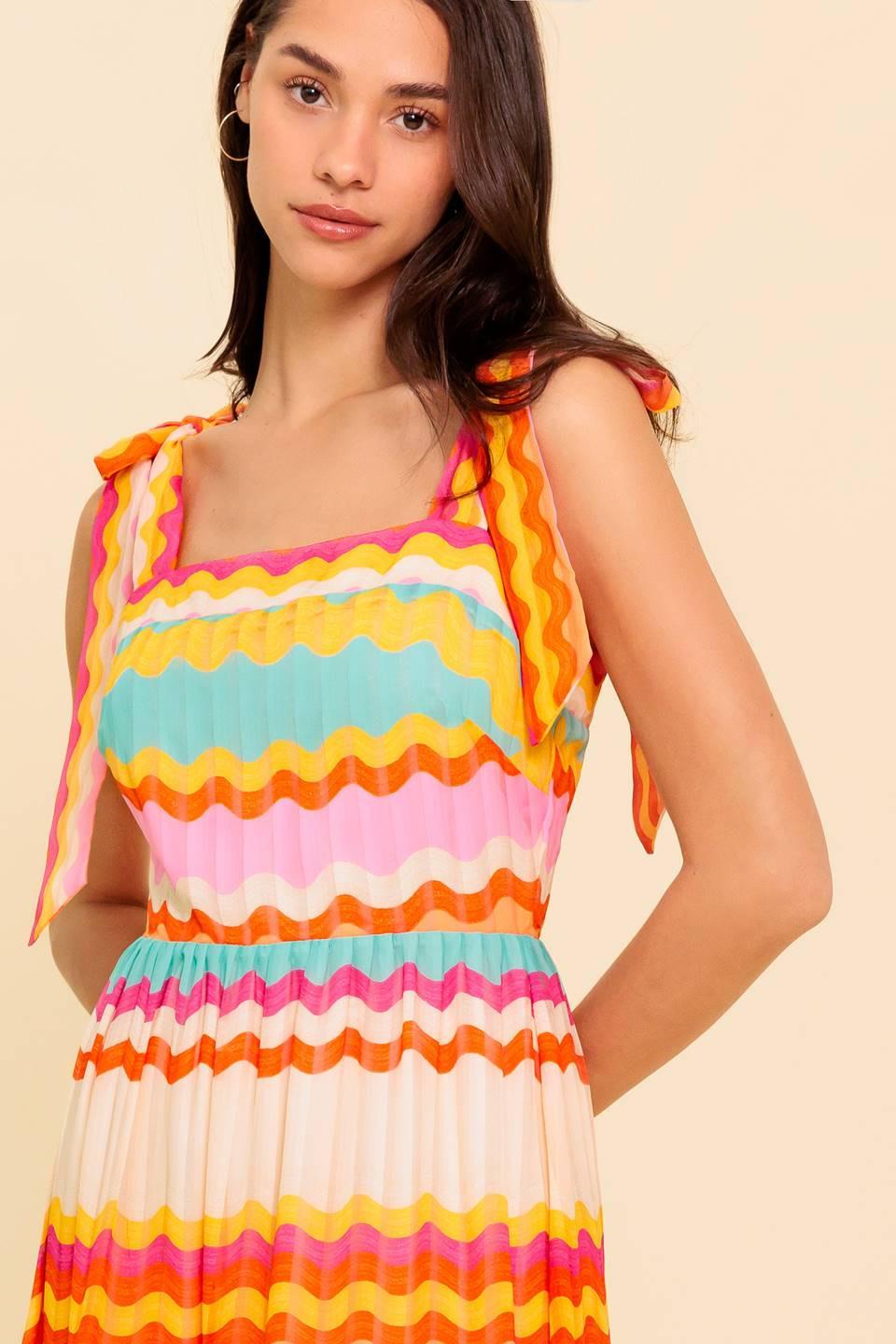 In the Spotlight Woven Maxi Dress in ivory multi, view 2 — Soul Flow Apparel
