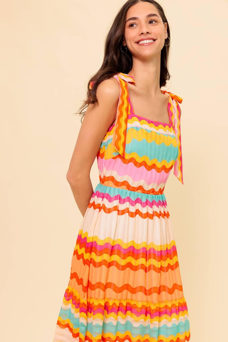 In the Spotlight Woven Maxi Dress in ivory multi, view 4 — Soul Flow Apparel