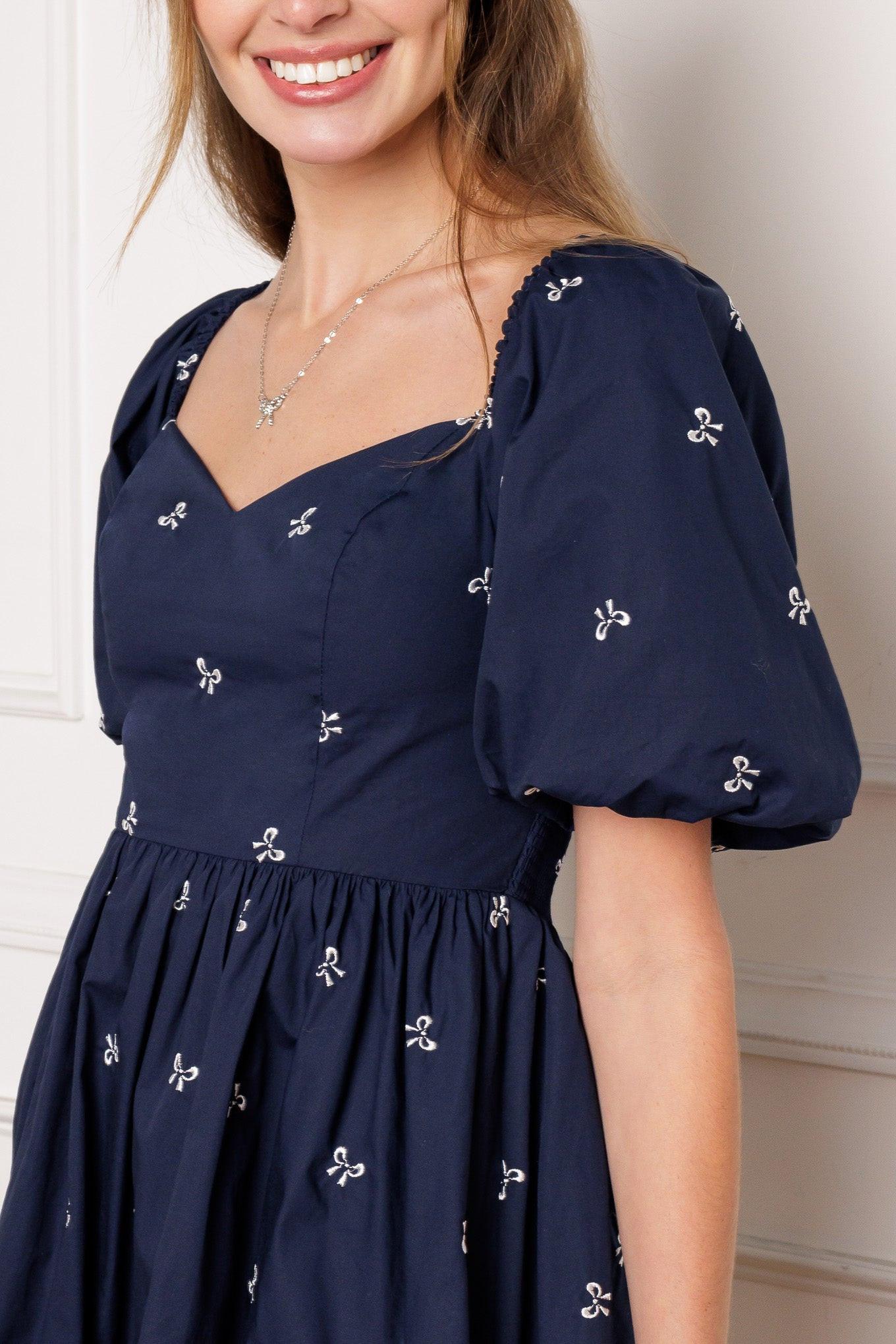 Walk It Out Woven Mini Dress in navy, view 3 — Soul Flow Apparel