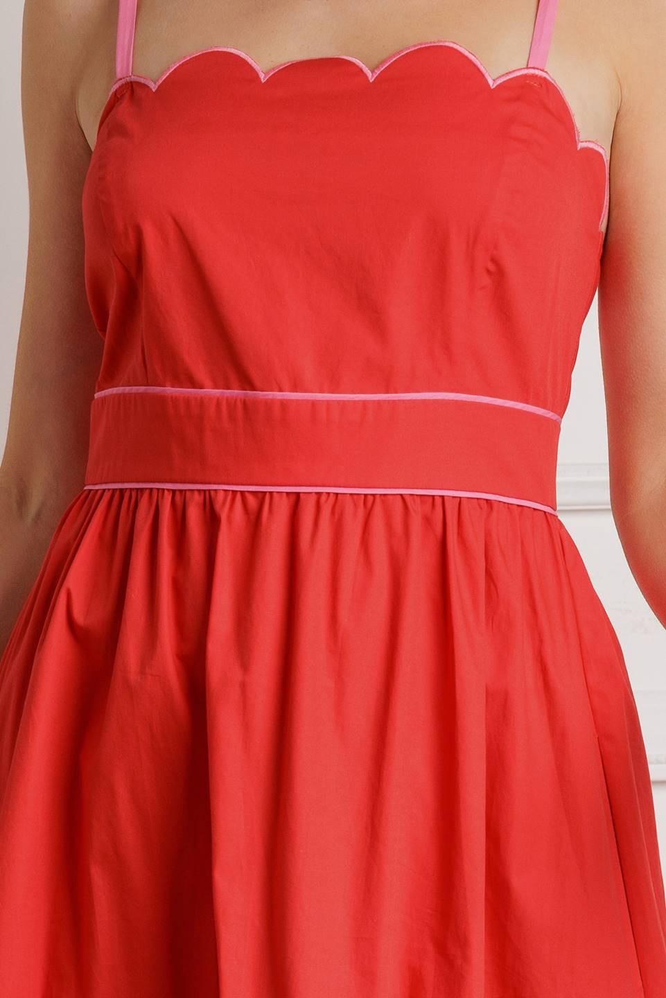 Rustic Dream Red Woven Midi Dress in pink, fabric swatch — Soul Flow Apparel