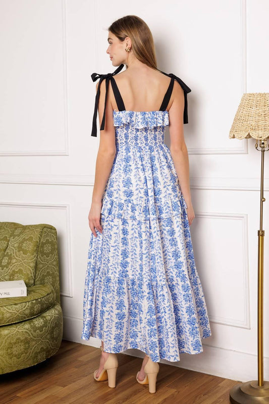Off for the Day Woven Midi Dress in ivory blue, view 7 — Soul Flow Apparel