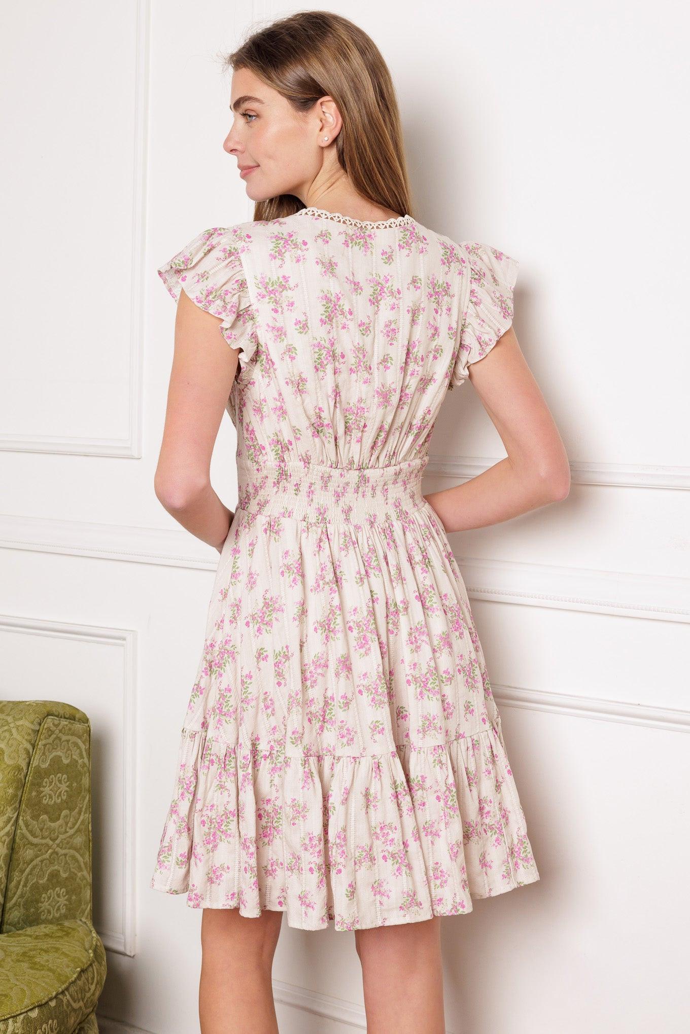 Radiant Riviera Woven Mini Dress in ivory, view 7 — Soul Flow Apparel
